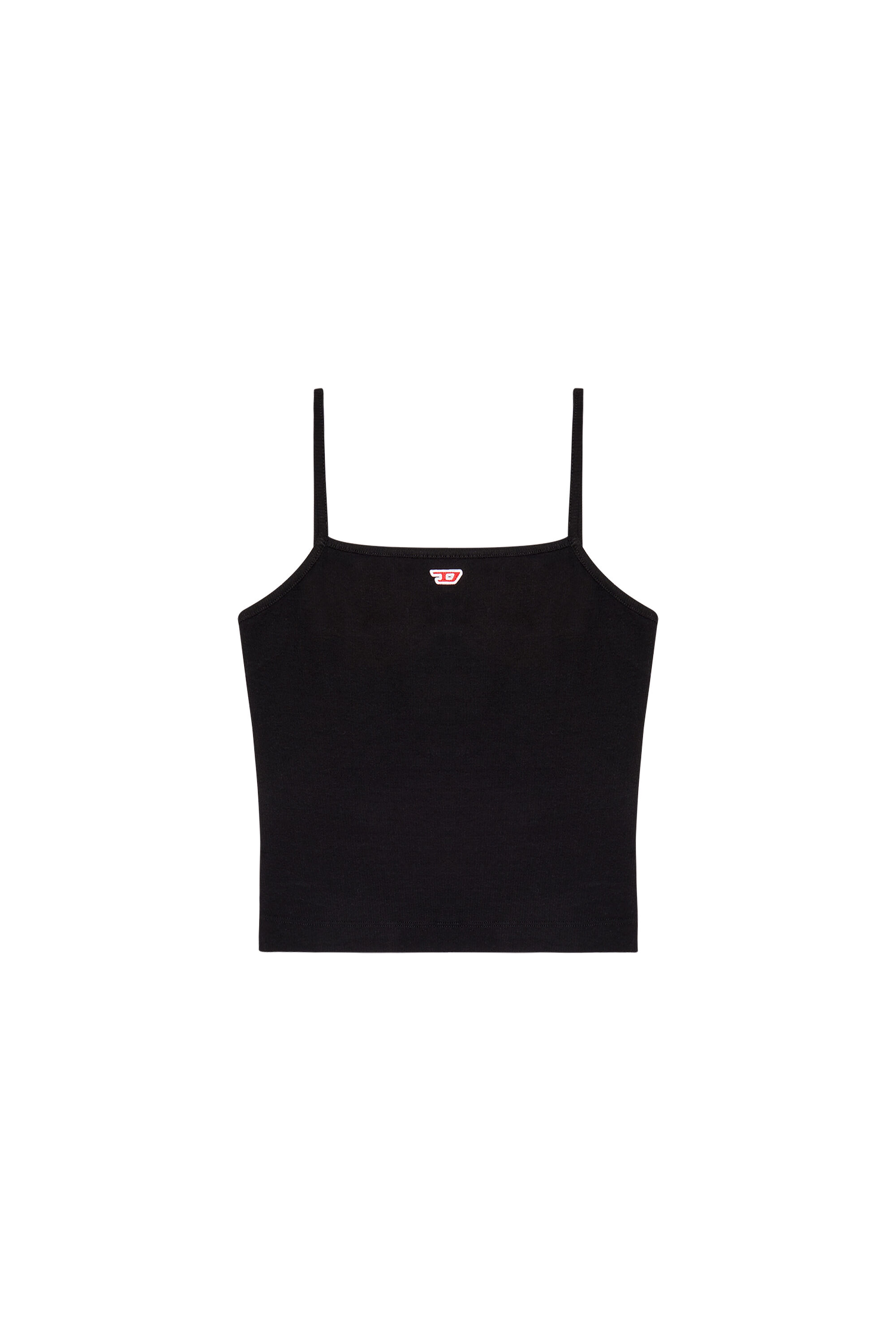 Diesel - T-HOP-D, Top con tiras con parche D bordado Mujer in Negro - 2