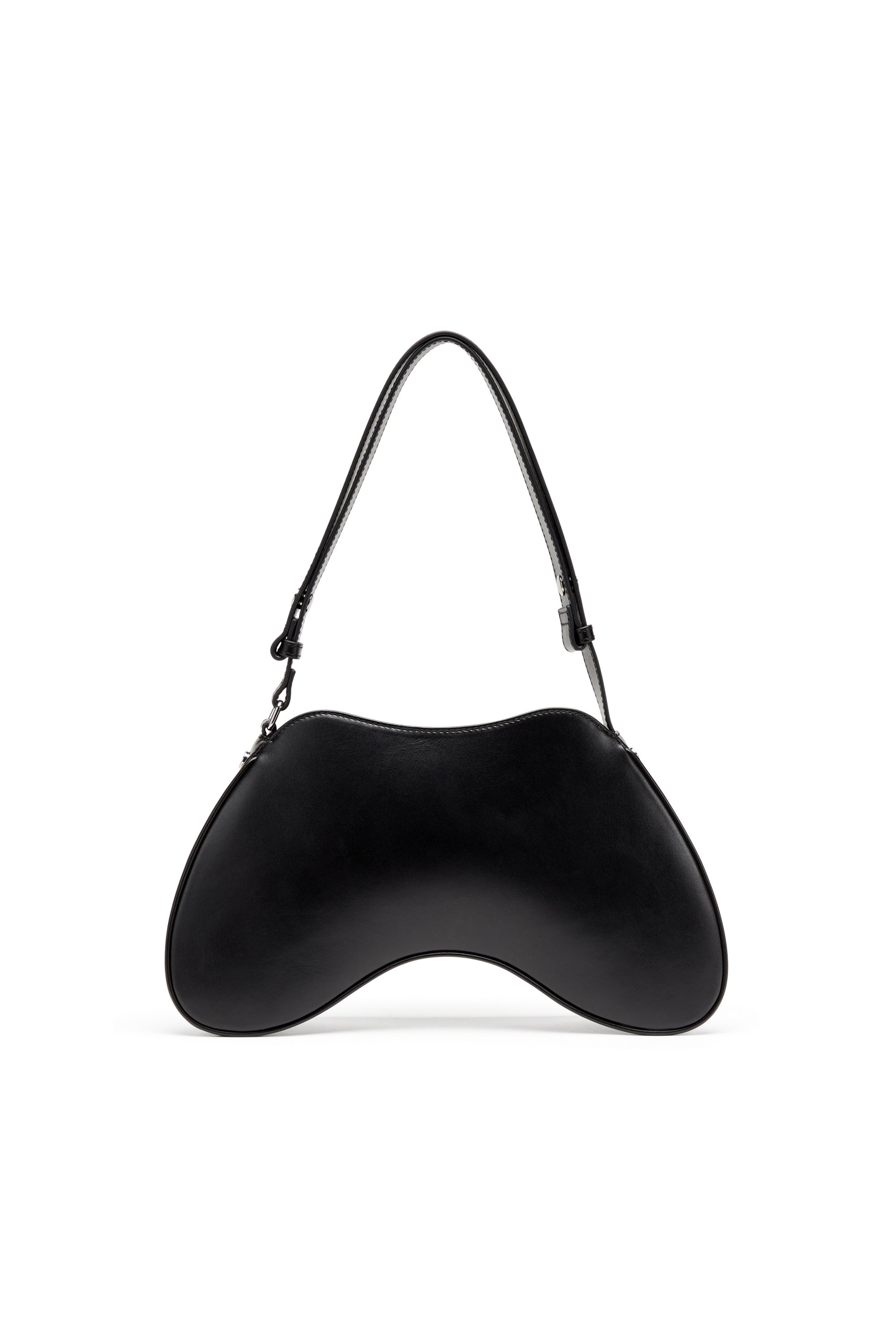 Diesel - PLAY SHOULDER, Woman's Play-Semi gloss leather shoulder bag in Black - 3