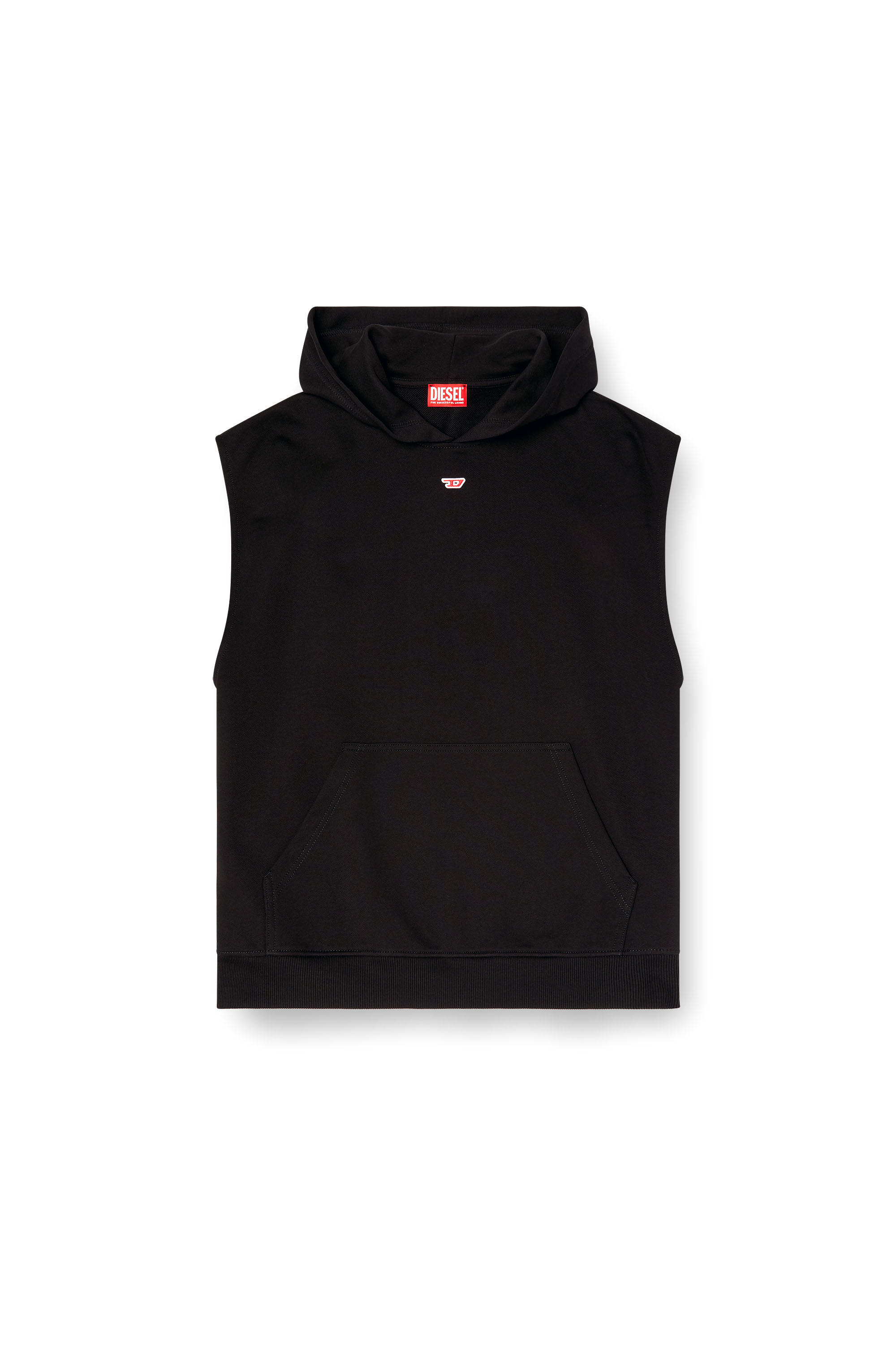 Diesel - S-BOXT-SL-D, Sudadera con capucha sin mangas con logotipo de la letra D Hombre in Negro - 4