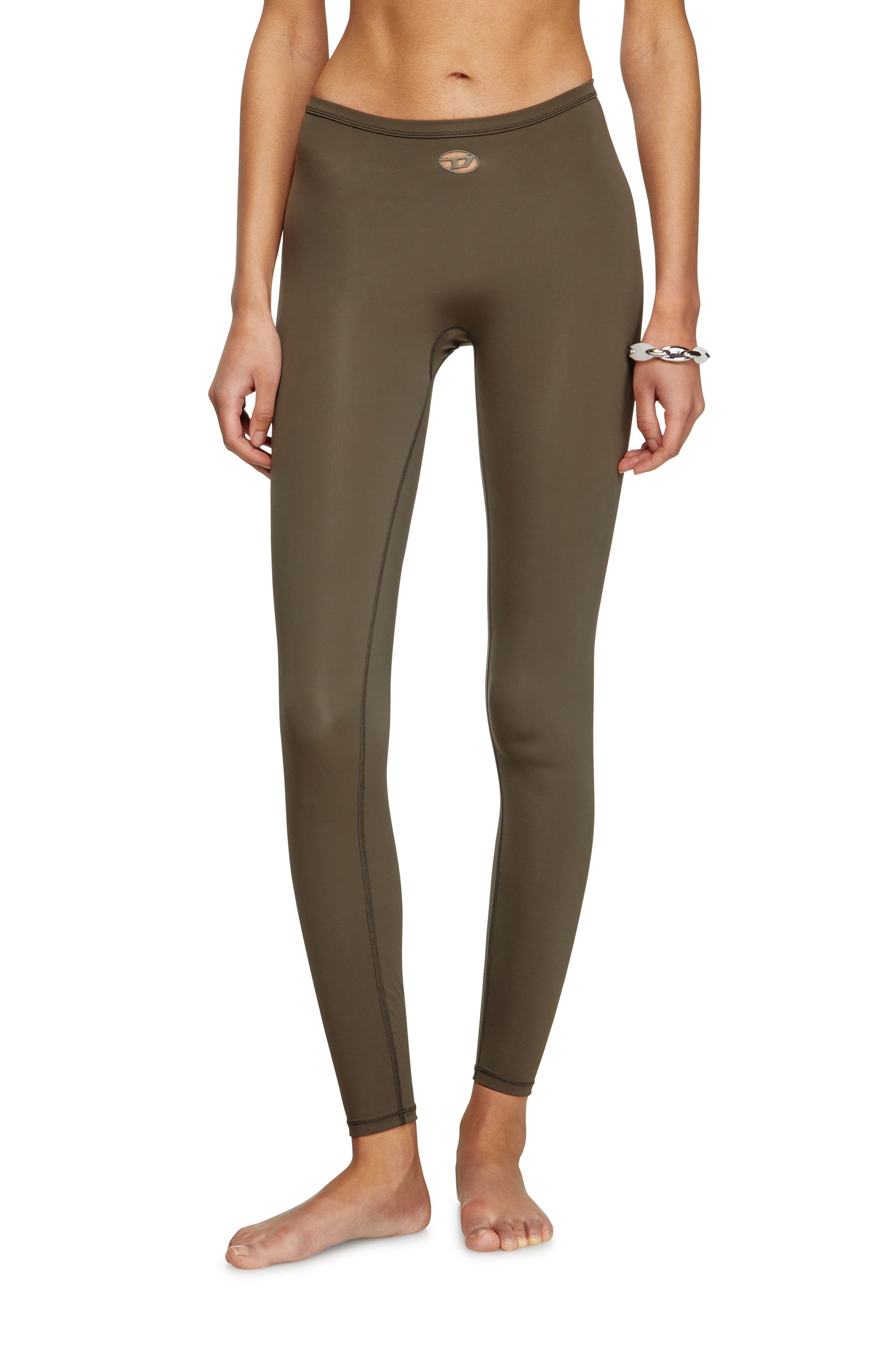 Diesel - MINA-UTLT, Leggings de nailon elástico Mujer in Marrón - 2